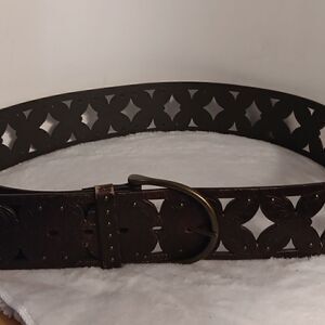 Brown Faux Leather "Butterfly" 1X Belt